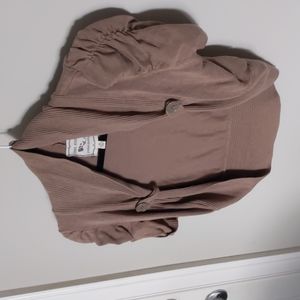 Cropped brown cardigan sweater